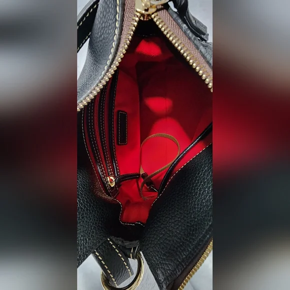 Dooney & Bourke Black Leather Shoulder Bag - Picture 6 of 9